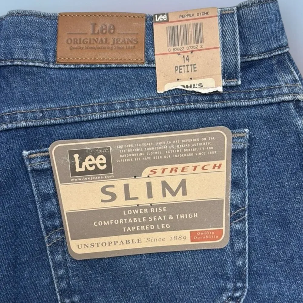 LEE Women’s 14 Petite SLIM HIGH RISE Blue Jeans
